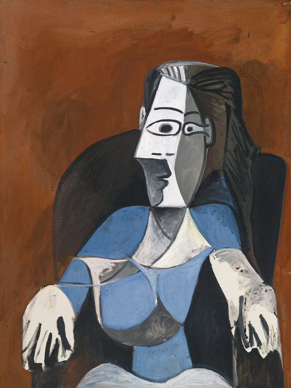 Pablo Picasso Woman Sitting In Black Chair Cm