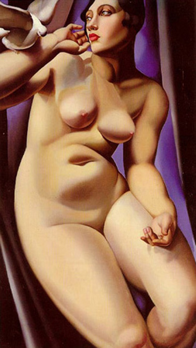 Tamara Lempicka The Nude Woman And The Dove 1928 64121 Cm