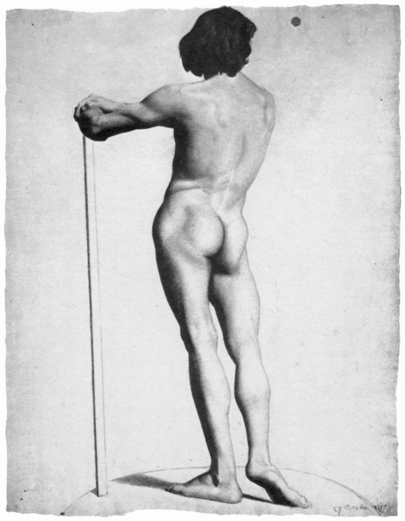 Georges Seurat Nude From Behind Leaning On A Stick 1877 4864 Cm