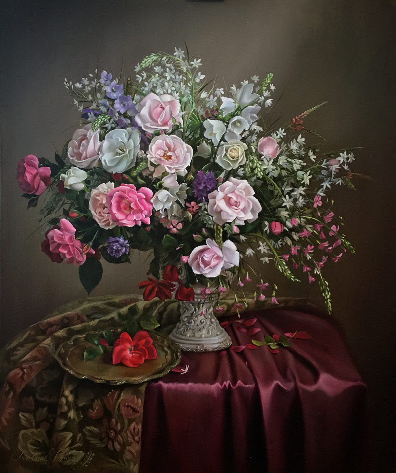 Rimma Vladimirovna Golovina Still Life With Flowers Cm