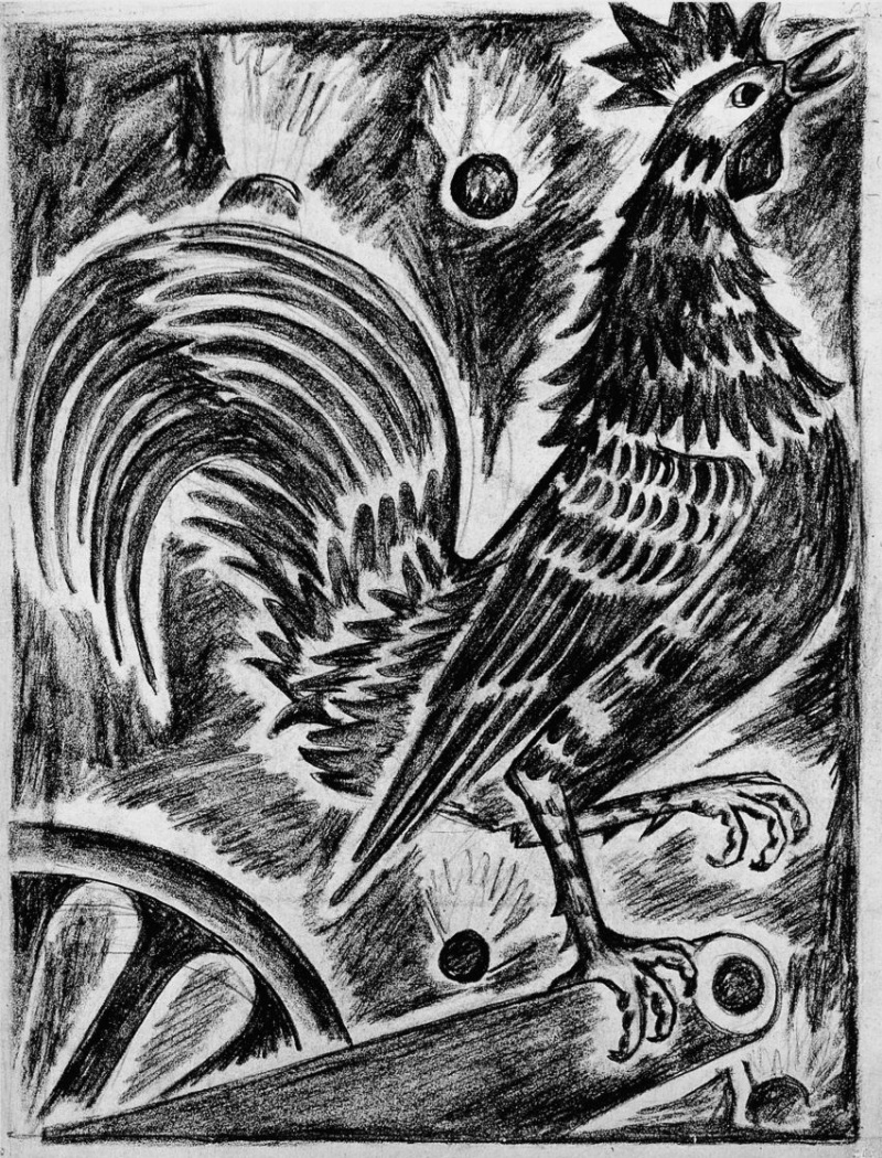 Natalia Goncharova French Cock From The Series Mystical Images Of War