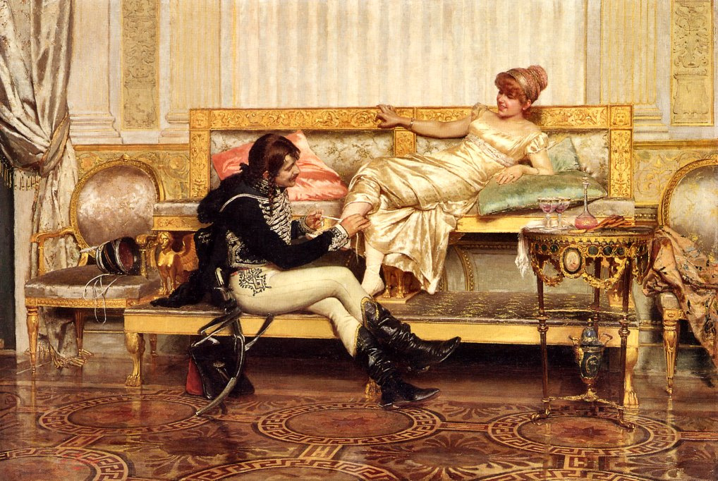 Два кавалера удовлетворяют на одном диване даму за сорок