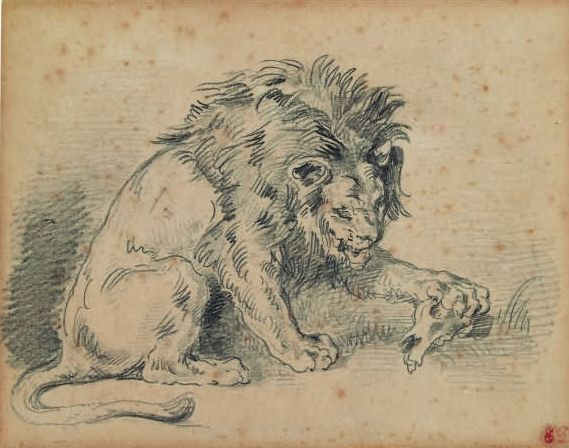 Eugene Delacroix Cr Ne De Lion Et Rong Cm Descriptif De