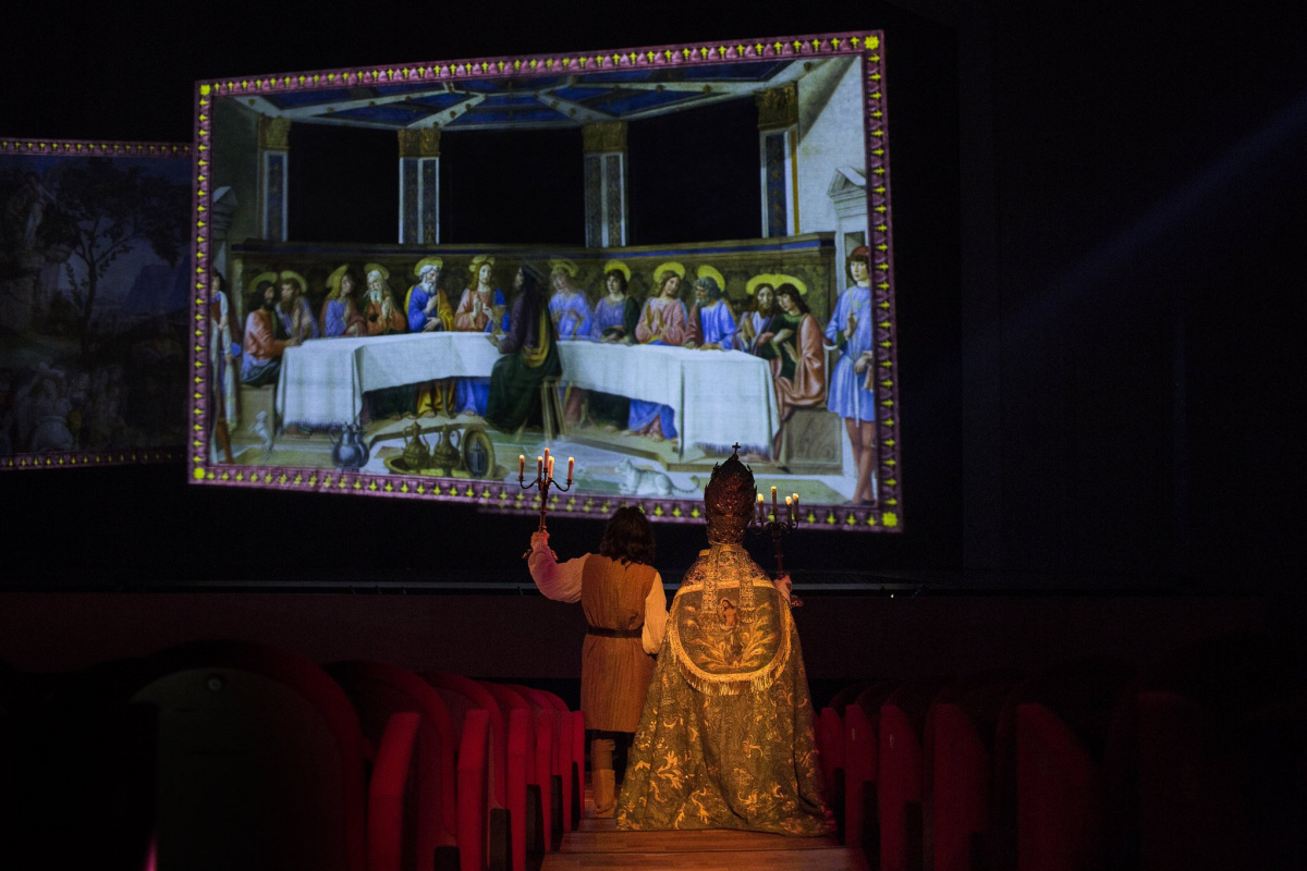 The characters of Michelangelo and Pope Julius II in "Universal Judgement." Photo: Nadia Shira Cohen The characters of Michelangelo and Pope Julius II in "Universal Judgement." Photo: Nadia Shira Cohen