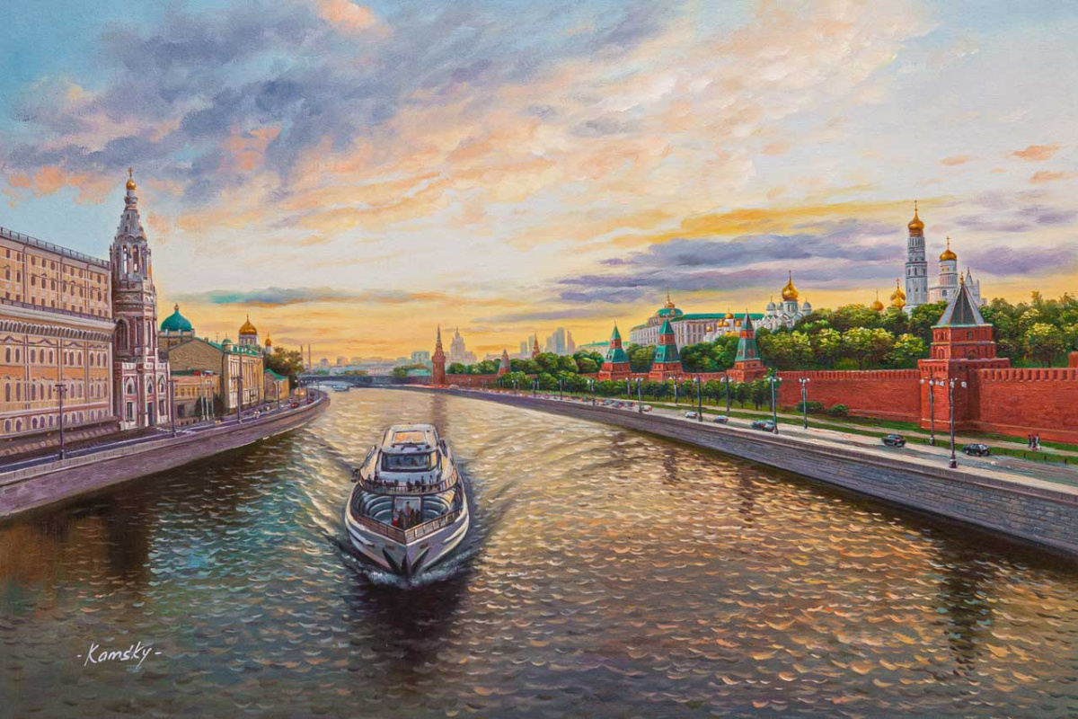 Savely Kamsky. A stroll along the Moskva River. View of the Kremlin and St. Sophia embankment