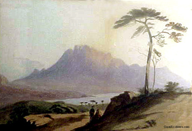 Grant mainly depicted landscaped and horses in his watercolors. Grant mainly depicted landscaped and horses in his watercolors.