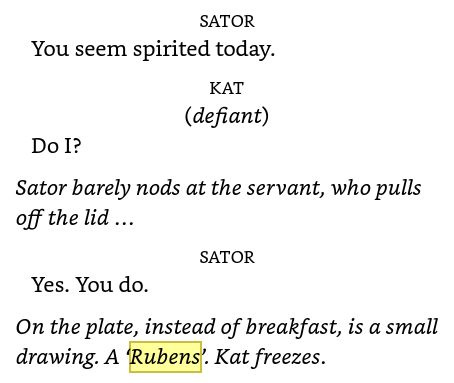 Сцена из сценария фильма "Довод" с упоминанием Рубенса: на яхте. Найдено ЖЖ-юзером с ником mahe.