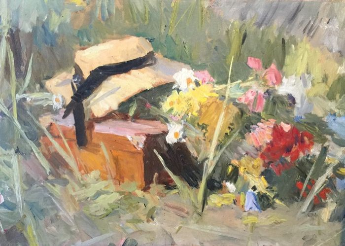 Сергей Герасимов. «Букет и шляпа на лугу», 1950-е Сергей Герасимов. «Букет и шляпа на лугу», 1950-е