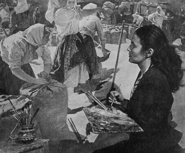Татьяна Яблонская работает над картиной «Хлеб», 1949 год Татьяна Яблонская работает над картиной «Хлеб», 1949 год