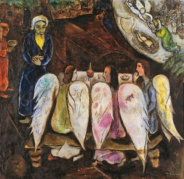 Марк Шагал «Авраам и три ангела». 1940−50гг Марк Шагал «Авраам и три ангела». 1940−50гг