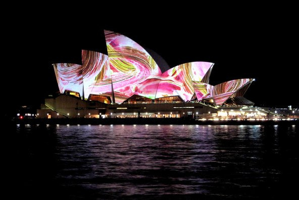 77 Million Paintings, exhibited at the Sydney Opera House in 2009. 77 Million Paintings, exhibited at the Sydney Opera House in 2009.