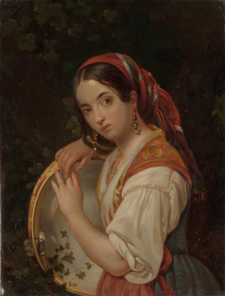 Н. М. Козаков, «Девушка с бубном». 1853 Н. М. Козаков, «Девушка с бубном». 1853