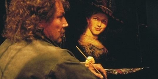 Рембрандт рисует Саскию в красной шляпе. Этот фильм о Рембрандте - единственный из пяти, в котором р