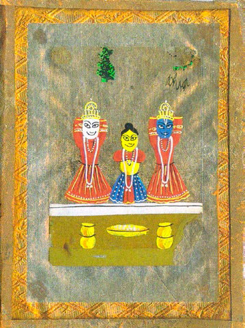 Nina Kandinsky. Three Idols. Paper, oil