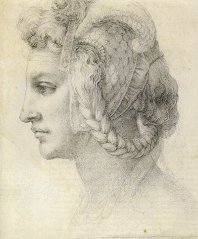 Michelangelo Buonarroti. The Ideal Head of a Woman, supposedly the Marquise di Pescara, 1525
British