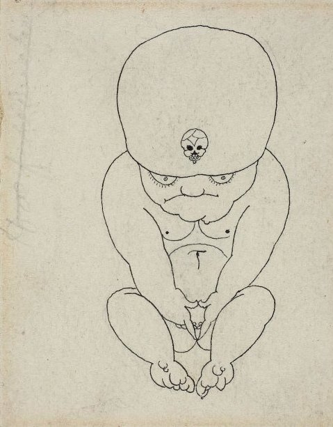 Aubrey Beardsley. Crouching Midget
