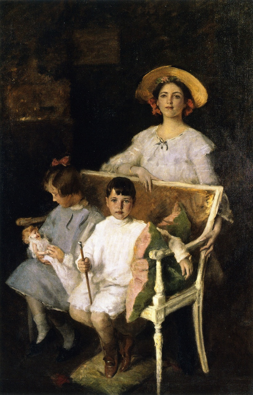 William Merritt Chase. Group portrait: Dorothy, Helen and Bob