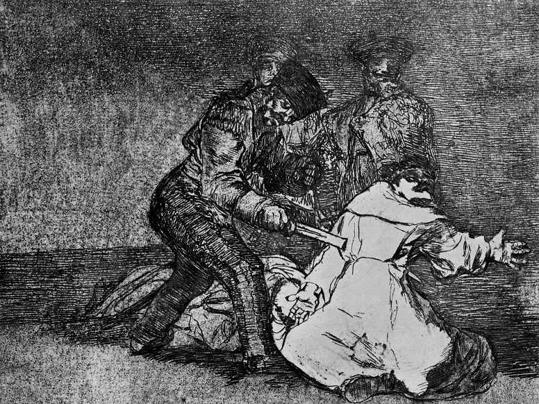 Francisco Goya. The series "disasters of war", page 46: Bad