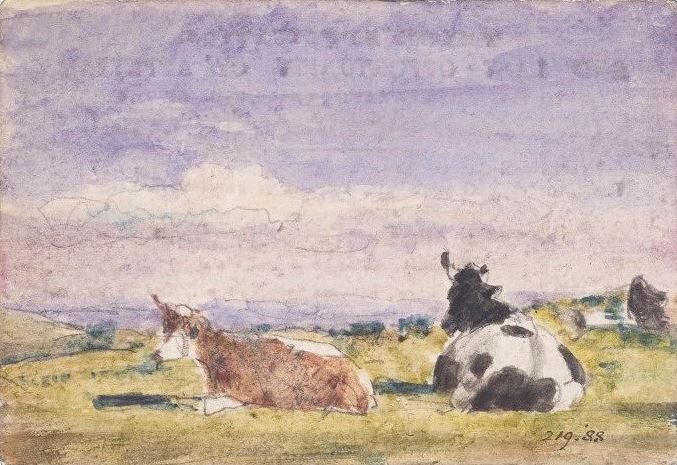 John Constable. Cows on the meadow