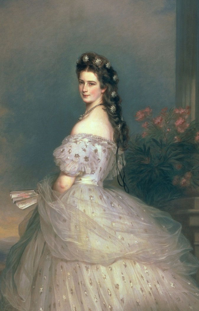 Franz Xaver Winterhalter. Elisabeth of Bavaria, Empress of Austria. Fragment