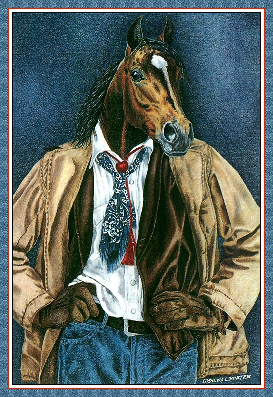 картинка конь в пальто