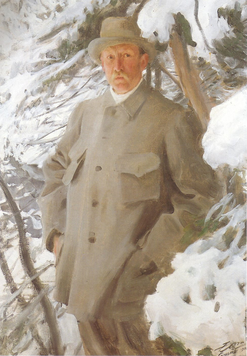 Anders Zorn. Portrait of the artist Bruno Liljefors