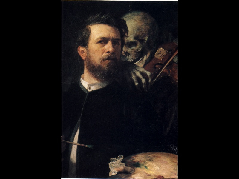 Arnold Böcklin. Self portrait with Death