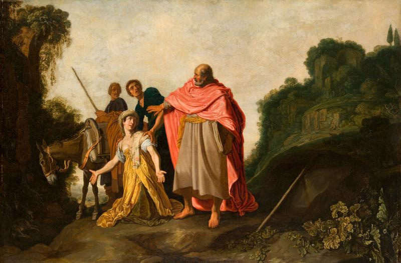 The prophet Elisha and the Shunammite woman, 1620, 113×74 cm by Peter