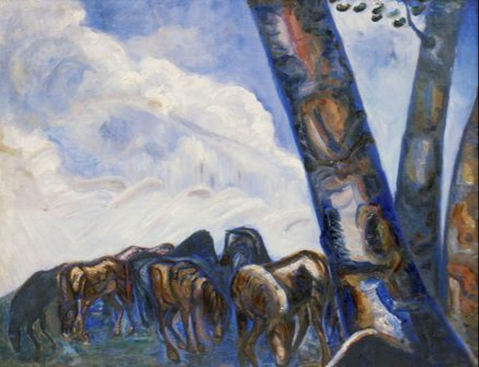 Vasily Ivanovich Denisov (1862-1921). A herd under the trees