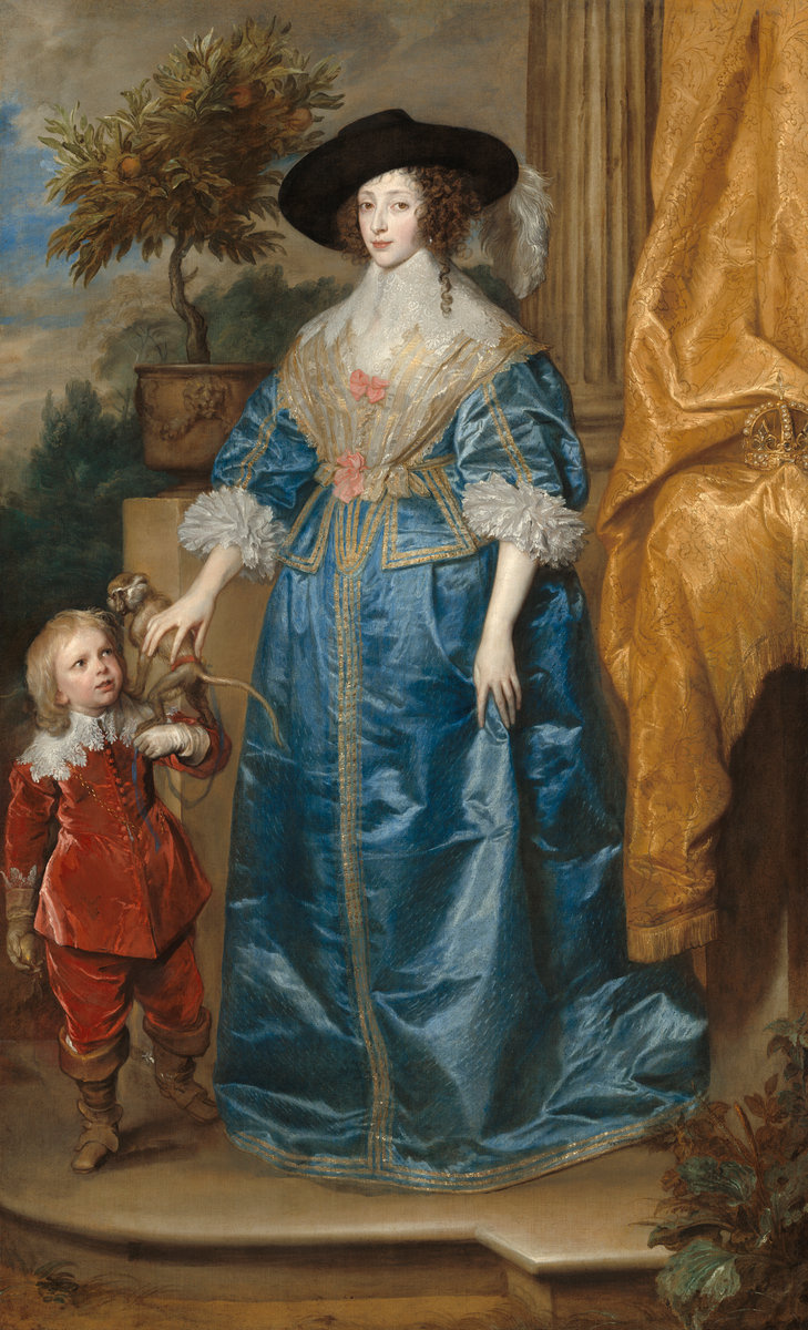 Anthony van Dyck. Queen Henrietta Maria with sir Jeffrey Hudson