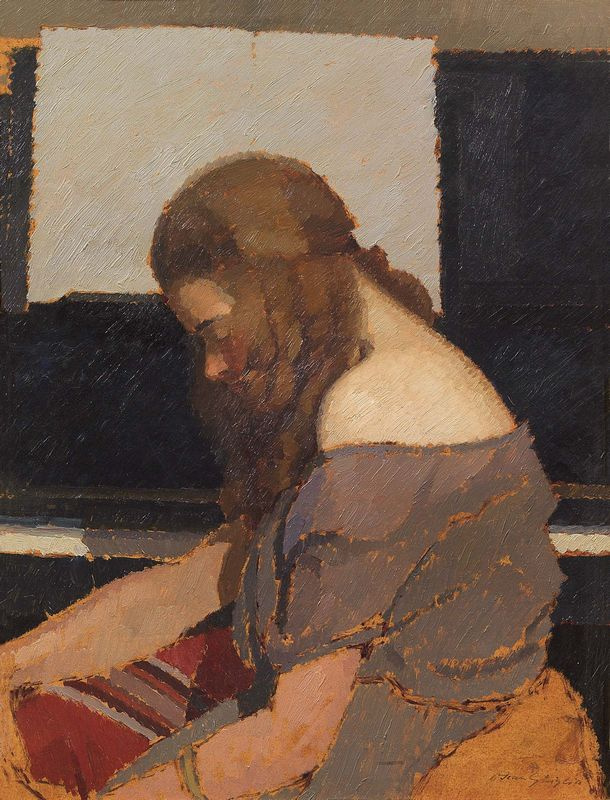 Oscar Ghiglia. Girl at the piano