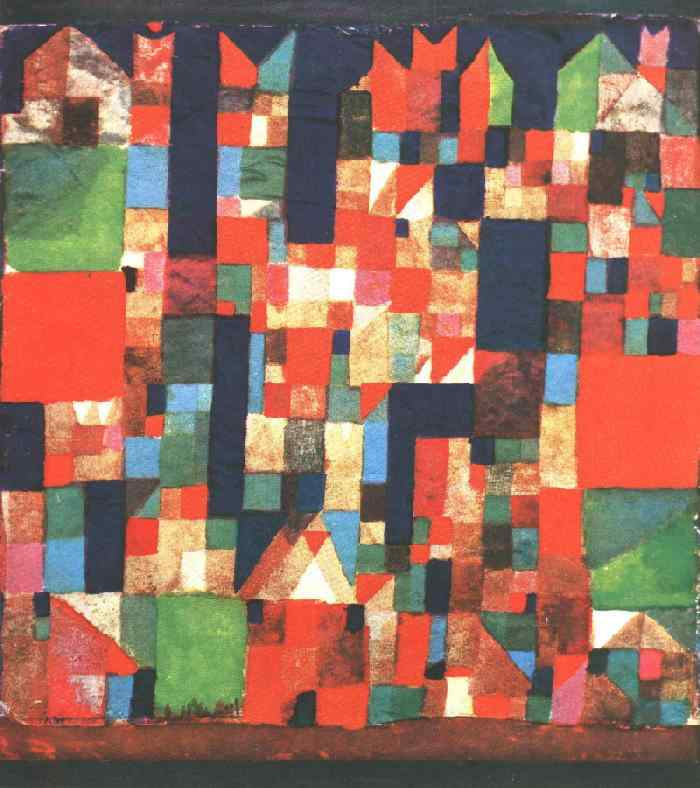 Paul Klee. The city with red and green accents