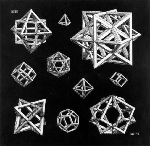 Maurits Cornelis Escher. Sketch with stars