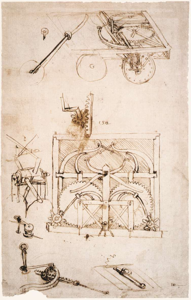 Leonardo da Vinci. Drawing car