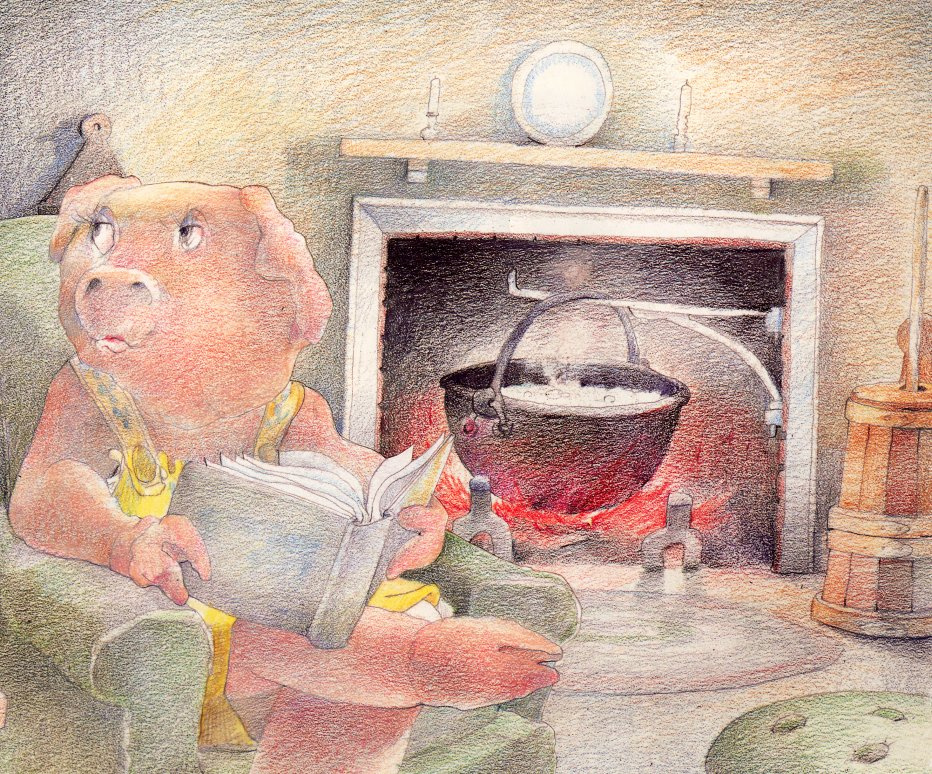 David Jorgensen. Pig by the fireplace