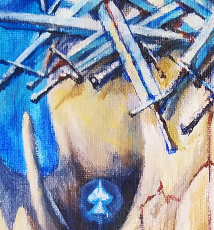 Spades. Jack, Queen, King. Triptych
