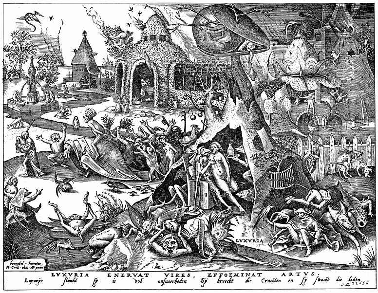 Picture Framed Print 7 Deadly Sins GREED by Pieter Bruegel the Elder 1558 