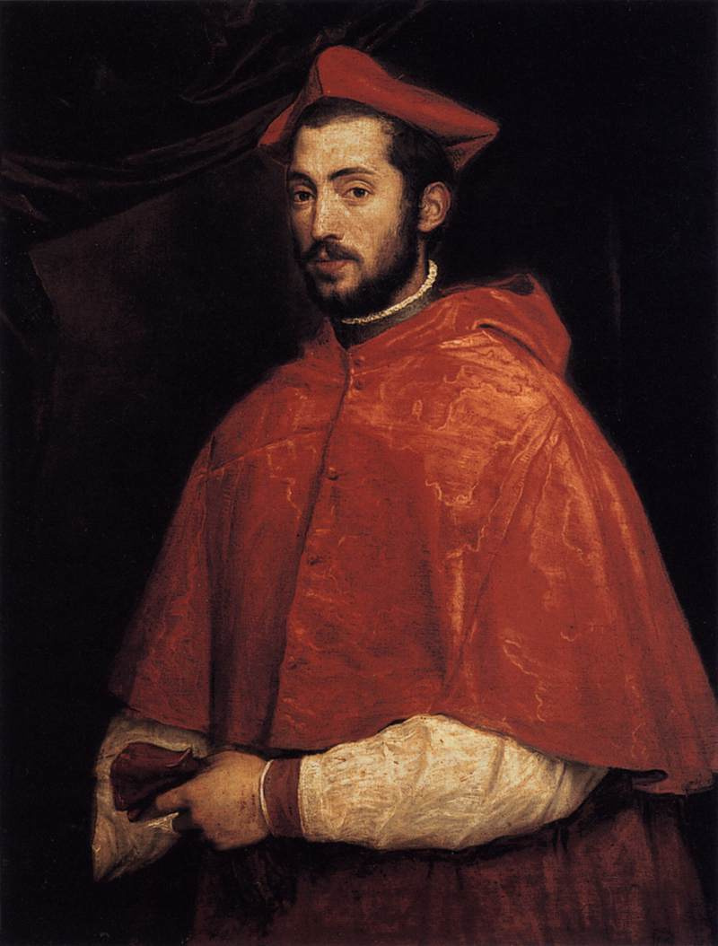Тициан портрет кардинала Алессандро Фарнезе (1545 - 1546)