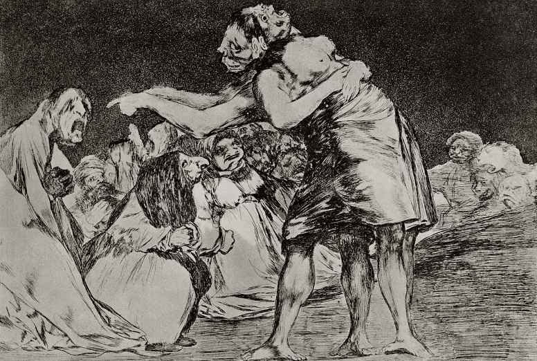 Francisco Goya. A series of "Disparates", sheet 07: Nonsense marriage