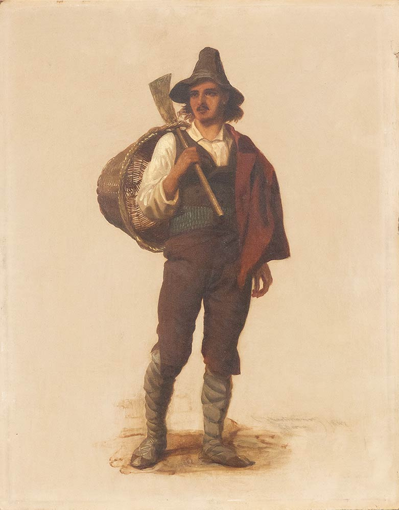 Unknown artist. Peasant with a basket