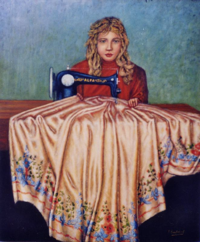 Francisco Sadornil Santamaria. The girl at the sewing machine
