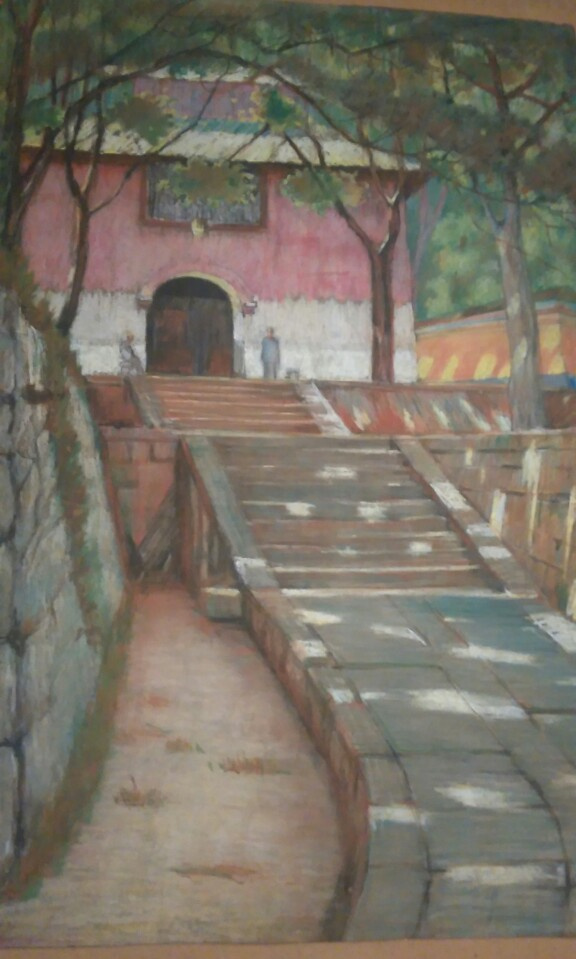Victor Stepanovich Podgursky. The Isle of Putu, the monastery of 63.2×44,2