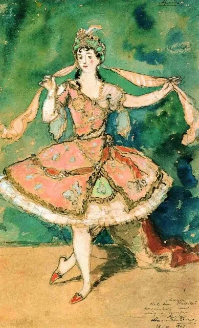 Ballets Russes: Alexandre Benois, Armida's costume for Le Pavillon a'Armide, 1907, Tretyakov gallery, Moscow, Russia.