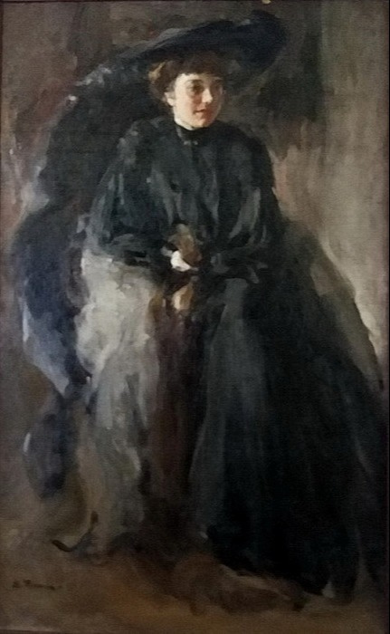 Mikhail Fedorovich Shemyakin. Portrait of a Woman in Black (Portrait of Mrs. I.-Augusta Nikolaevna Inovs (1885-1967)