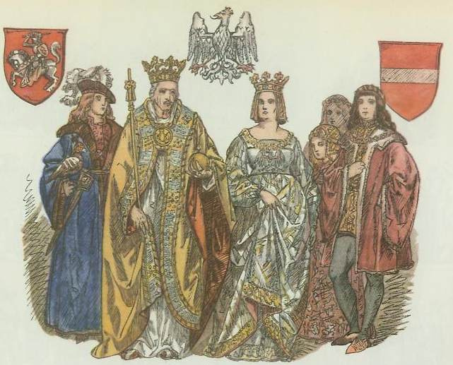 Jan Matejko. Kazimir IV and his family. "Polish clothes, 1200 - 1795"