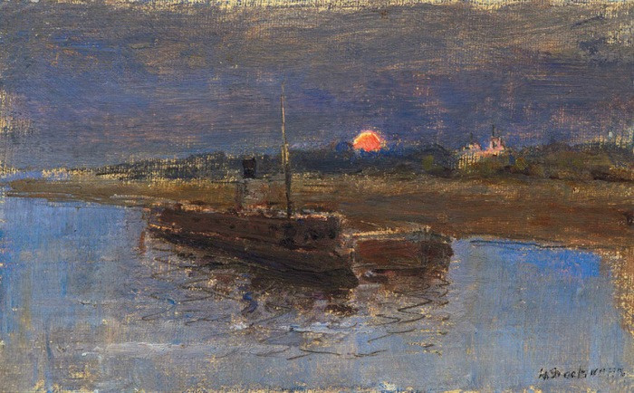 Nikolai Vasilievich Dosekin 1863-1935. Evening on the river