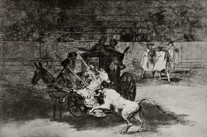 Francisco Goya Series Tauromachie, sheet G: Mojiganga, 1815, 34×18 cm ...