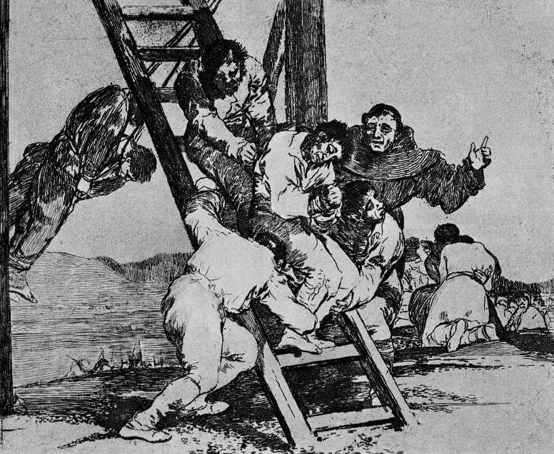 Francisco Goya. The series "disasters of war", page 14: latest Serious way