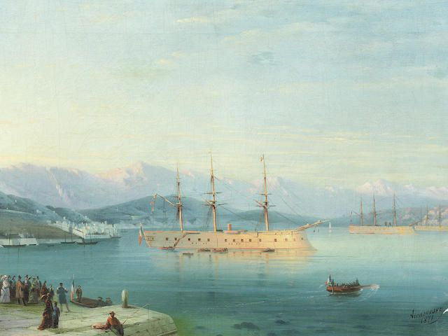 Ivan Aivazovsky. French ships departing the Black sea