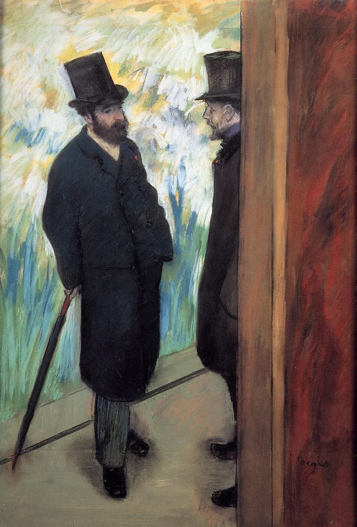 Edgar Degas. Portrait of a friends behind the scenes. Ludovic Halevy and albert cave